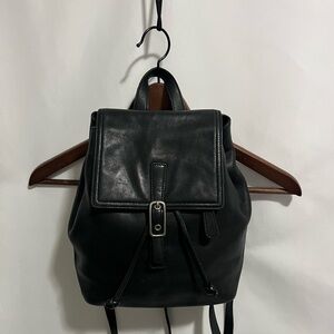 Vintage Coach Black Leather Backpack